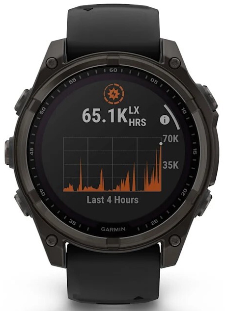 Garmin Fenix 8 47mm Solar, Sapphire, титановый угольно-серый DLC с черным ремешком (010-02906-11)