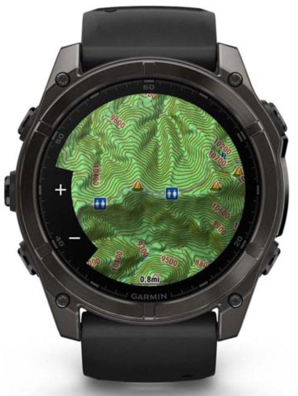 Умные часы Garmin Fenix 8 51 мм AMOLED, черный/серый с силиконовым ремешком (010-02905-63)