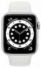Часы Apple Watch Series 6 GPS 44mm Aluminum Case with Sport Band (Серебристый/Белый)