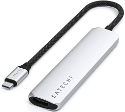 Satechi 6-in-1 USB-C Slim Multiport Adapter 4K, серебристый (ST-P6SS)