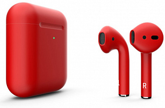 Наушники Apple Airpods 2 Color (беспроводная зарядка чехла) (Red matte)