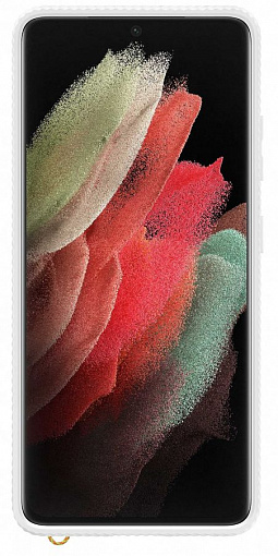 Чехол (клип-кейс) SAMSUNG Protective Standing Cover, для Samsung Galaxy S21 Ultra, прозрачный/белый [ef-gg998cwegru]