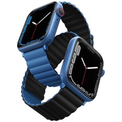 Ремешок Uniq Revix Reversible Magnetic для Apple Watch 42/41/40 мм, синий/черный (41MM-REVBLUBLK)