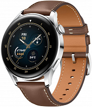 Умные часы HUAWEI Watch 3 Classic (Galileo-L21E), серебристый/коричневая кожа