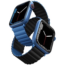 Ремешок Uniq Revix Reversible Magnetic для Apple Watch 42/41/40 мм, синий/черный (41MM-REVBLUBLK)