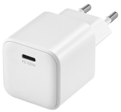 Cетевое зарядное устройство uBear Ultima 100 Вт, USB-C, GaN + Super Fast Charging 2.0, PD.3.2, AVS, белый (WC50WH01ULP100-C)