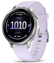 Garmin Venu 4 41mm Silver Bezel With Periwinkle Silicone Band (010-03013-01)