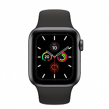 Часы Apple Watch Series 5 40mm Aluminum Case with Sport Band (Серый космос/Чёрный) (MWV82)
