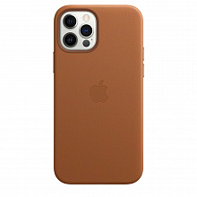 Кожаный чехол MagSafe для iPhone 12 Pro/12 (Золотисто-коричневый)