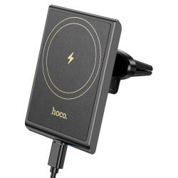 Автодержатель с беспроводной зарядкой Hoco HW19 Precious Magnetic Wireless Fast Charging Car Holder 15W, черный