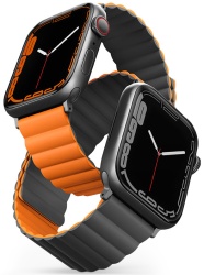 Ремешок Uniq Revix reversible Magnetic для Apple Watch 49/46/45/44 мм, серый/оранжевый