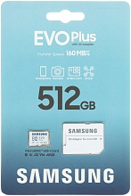 Карта памяти Samsung EVO Plus MicroSDXC 512GB + adapter, (MB-MC512SA/KR)