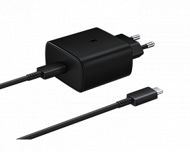Samsung Сетевое зарядное устройство EP-TA845XBEGRU 45W + кабель USB Type-C, черный