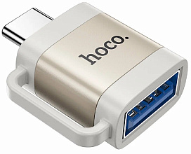 Адаптер Type-C to USB HOCO UA31C, бежевый