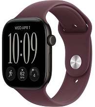 Apple Watch Series 12 46mm Black Aluminum Case with Sport Band Burgundy