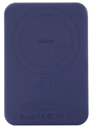 Внешний аккумулятор uBear Strike 5000 mAh, PD30W, Qi2.2
