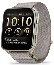 Умные часы Garmin Venu X1, золотистый титан и серый нейлоновый ремешок (010-02980-09)