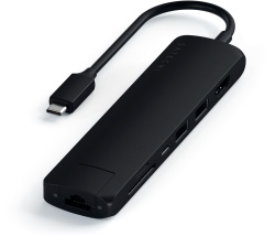 Адаптер Satechi USB-C Slim Multiport with Ethernet, черный (ST-UCSMA3K)