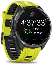 Умные часы Garmin Forerunner 965, черный с желтым силиконовым ремешком (010-02809-22)