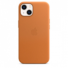 Кожаный чехол MagSafe для iPhone 13, цвет «золотистая охра»