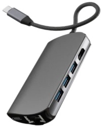 Многопортовый адаптер VLP Infinity USB-C Hub 8 в 1, графит