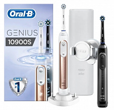 Электрическая зубная щетка Oral-b Genius 10900S Duopack Rosegold/Midnight black