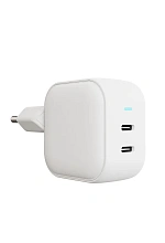 Сетевое зарядное устройство VLP G-Charge USB-C+USB-C, PD, QC, 45W, белый