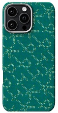 Чехол Pitaka Monogram Tactile Woven Case с MagSafe для iPhone 16 Pro Max, зелено-золотой (KI1601PTKP)