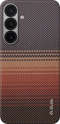 Чехол Pitaka Tactile Woven Case для Galaxy S25, кевлар коричневый (Sunset) KS2503