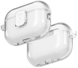 Чехол + карабин Uniq Glase Pro TPU case для Airpods Pro 3, прозрачный (AIRPODSPRO3-GLSPGCLR)