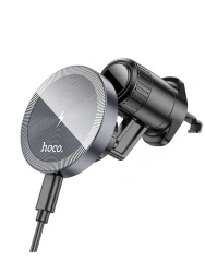 Держатель в авто с быстрой беспроводной зарядкой Hoco HW6, черный