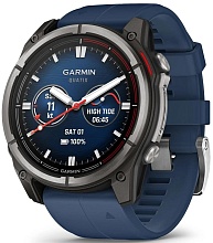 Смарт-часы Garmin Quatix 8 47mm AMOLED Sapphire, титановые с синим ремешком (010-02904-51)
