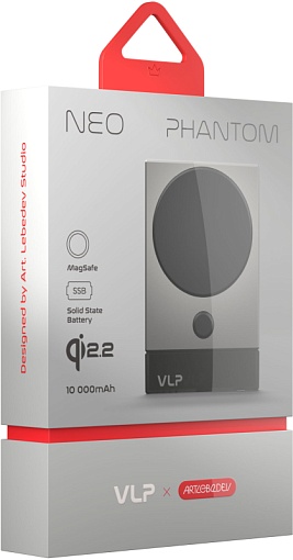 Внешний аккумулятор VLP NEO Phantom MagSafe, Qi2, 10000 mAh