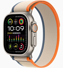 Apple Watch Ultra 2 49mm Titanium Case with Orange/Beige Trail Loop (M/L)