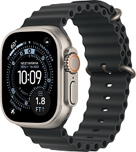Apple Watch Ultra 3 (2025) 49mm Natural Titanium Case with Black Ocean Band