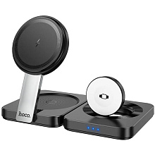 Зарядная станция Hoco CQ11 3в1 Folding magnetic wireless fast charger, черный
