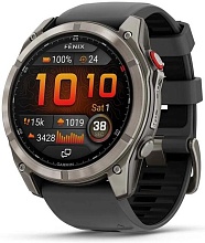 Смарт-часы Garmin Fenix 8 Pro 51 mm Amoled Sapphire Lens Titanium With Graphite/Black Silicone Band, серый (010-03199-11)