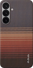 Чехол Pitaka Tactile Woven для Galaxy S25+, кевлар коричневый (Moonrise) KS2503S