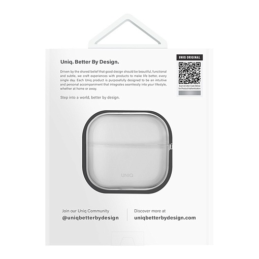 Чехол + карабин Uniq Glase TPU case для Airpods 4