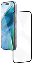 Защитное стекло VLP A-Glass для iPhone 15/16 с черной рамкой (матовое)