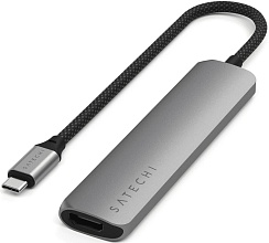 Satechi 6-in-1 USB-C Slim Multiport Adapter 4K, серый