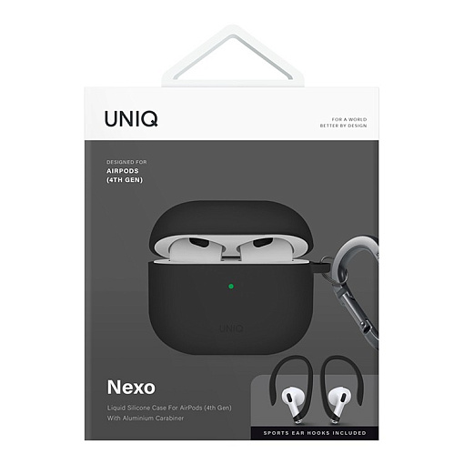 Чехол + карабин Uniq NEXO Liquid silicone для AirPods 4
