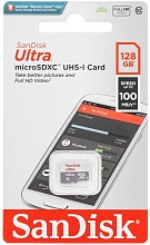 SanDisk Ultra microSDXC 128Gb class 10 UHS-1, (SDSQUNR-128G-GN3MN)