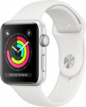 Умные часы Apple Watch Series 3 42mm Silver Aluminum Case with White Sport Band (Серебристый/белый)