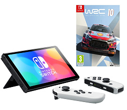 Игровая приставка Nintendo Switch (OLED model), белый + игра WRC 10: FIA World Rally Championship