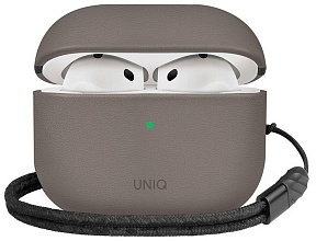 Uniq Lyden Leatherette with handstrap для Airpods 4, Gray (AIRPODS(2024)-LYDGRY)