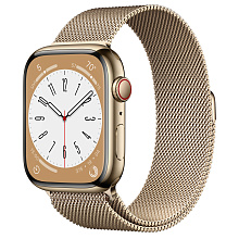 Apple Watch Series 8 45mm Gold Stainless Steel Case with Milanese Loop