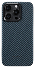 Чехол Pitaka MagEZ Case 4 для iPhone 15 Pro (6.1"), черно-синий, кевлар (арамид) 1500D KI1508P