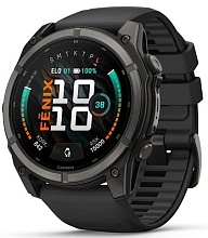 Умные часы Garmin Fenix 9 AMOLED 51мм, темно-серый и черный силиконовый ремешок (010-04763-11)