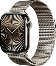 Apple Watch Series 10 42mm Natural Titanium Case with Milanese Loop, Natural